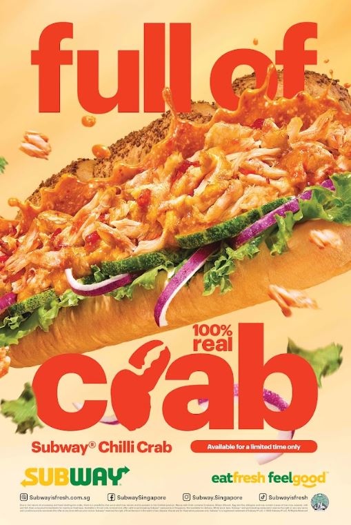 Celebrate National Day with Subway’s Singapore-Exclusive Chilli Crab Sub, Starting at $13.90