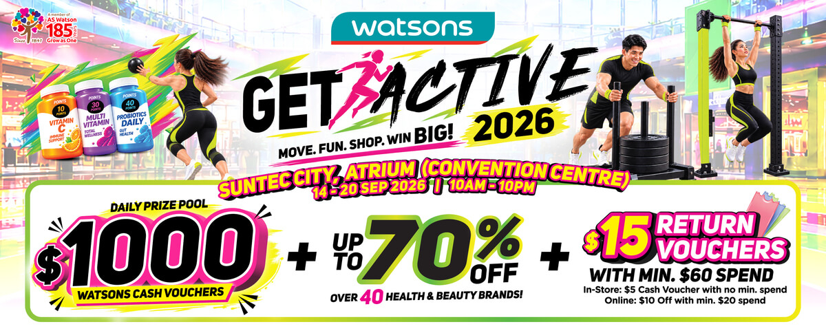 Watsons Get Active 2026: $1,000 in Vouchers Up for Grabs Daily